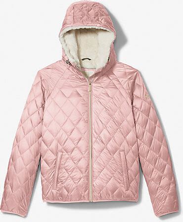 michael kors faux shearling lined quilted nylon puffer jacket|Michael Kors puffer jacket ladies.